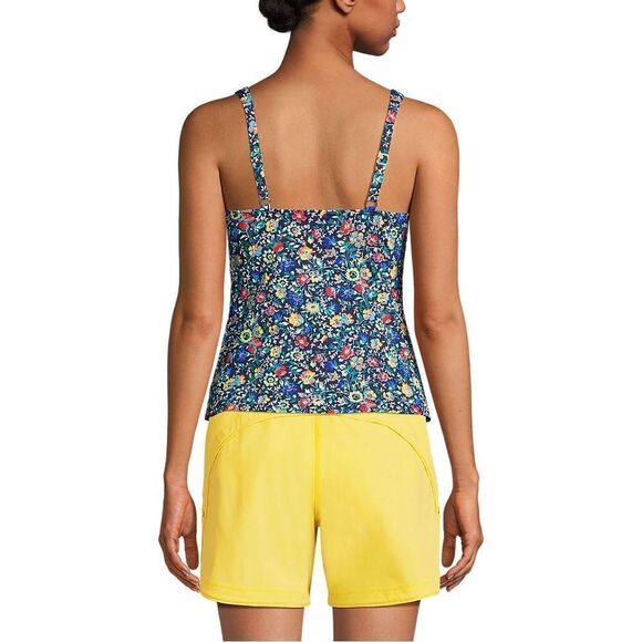 Land’s End V wrap underwire tankini deep sea navy bright floral adjustable Var - Picture 3 of 3